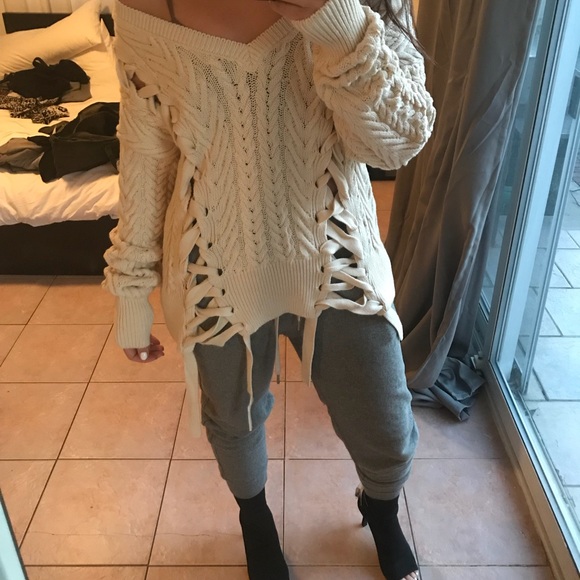 ZARA Knit Tie up Aaron Sweater - Picture 2 of 8